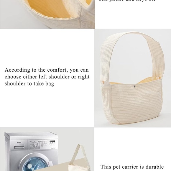 Puppy Carrier Sling Breathable Cotton Dog Shoulder Bag Hands Free Pet Travel Bag - Picture 5 of 8